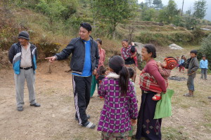 Speaking with the villagers
