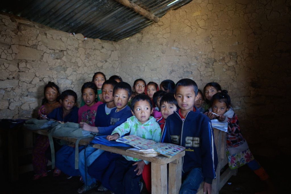 Class in the old cattle shed